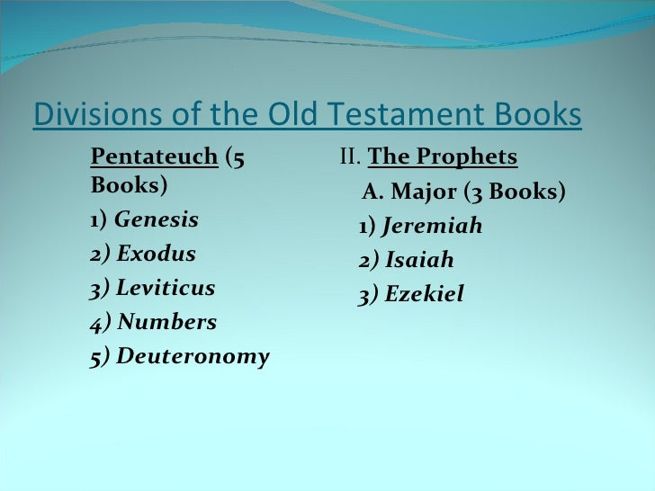 B I B S T U D Lesson 04 Old Testament Books Divisions Copy
