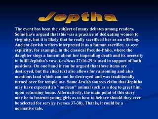 Yefta B I B S T U D Lesson 14 Old Testament Judges | PPT