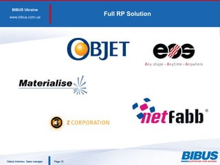 BIBUS Ukraine
www.bibus.сom.ua
Full RP Solution
PagePage 1010Oleksii Artemiev. Sales managerOleksii Artemiev. Sales manager
 