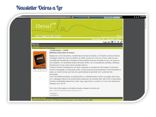 Newsletter Oeiras a Ler
 