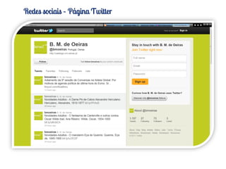 Redes sociais – Página Twitter
 