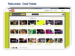 Redes sociais – Canal Youtube
 