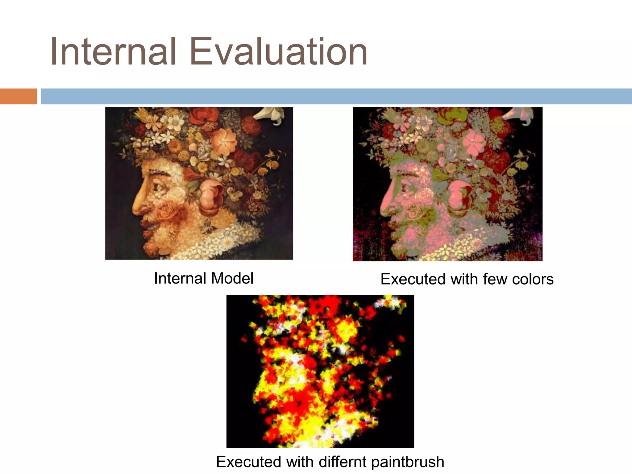 Internal Evaluation20 Internal Model Executed with few colors Executed with differnt paintbrush 