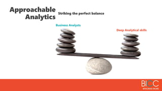 Striking the perfect balance
Approachable
Analytics
Business Analysts
Deep Analytical skills
 