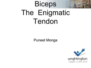 Biceps
The Enigmatic
Tendon
Puneet Monga
 