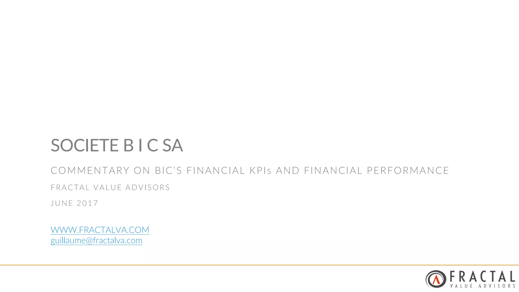 Bic Group - Overview of the value creation and implied expectations | PPT