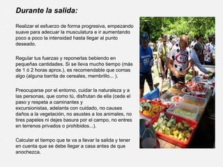 Revisar la bicicleta antes de salir: revisar los frenos, la dirección (que no esté floja), la presión de las ruedas, engrasar la cadena, altura del sillín y del manillar, comprobar los cambios,...). 