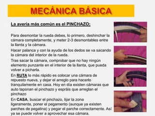 NORMAS DE CIRCULACIÓNNo se debe olvidar que circulamos junto a coches, motos, camiones,…      ¡ CORREMOS UN RIESGO !Es OBLIGATORIO el uso del CASCOSe debe SEÑALIZAR nuestras acciones;Fíjate en que todas las señales se deben realizar con el BRAZO IZQUIERDO, para que en caso de tener que frenar lo hagas, preferentemente con el brazo derecho, que controla el freno trasero