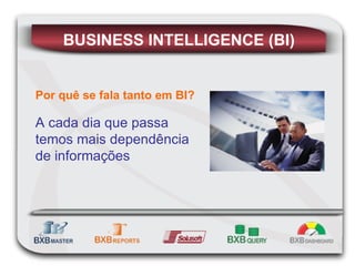 Por quê se fala tanto em BI? A cada dia que passa temos mais dependência de informações BUSINESS INTELLIGENCE (BI) 