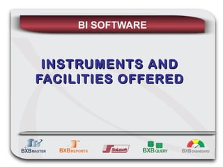 BI SOFTWARE INSTRUMENTS AND FACILITIES OFFERED 