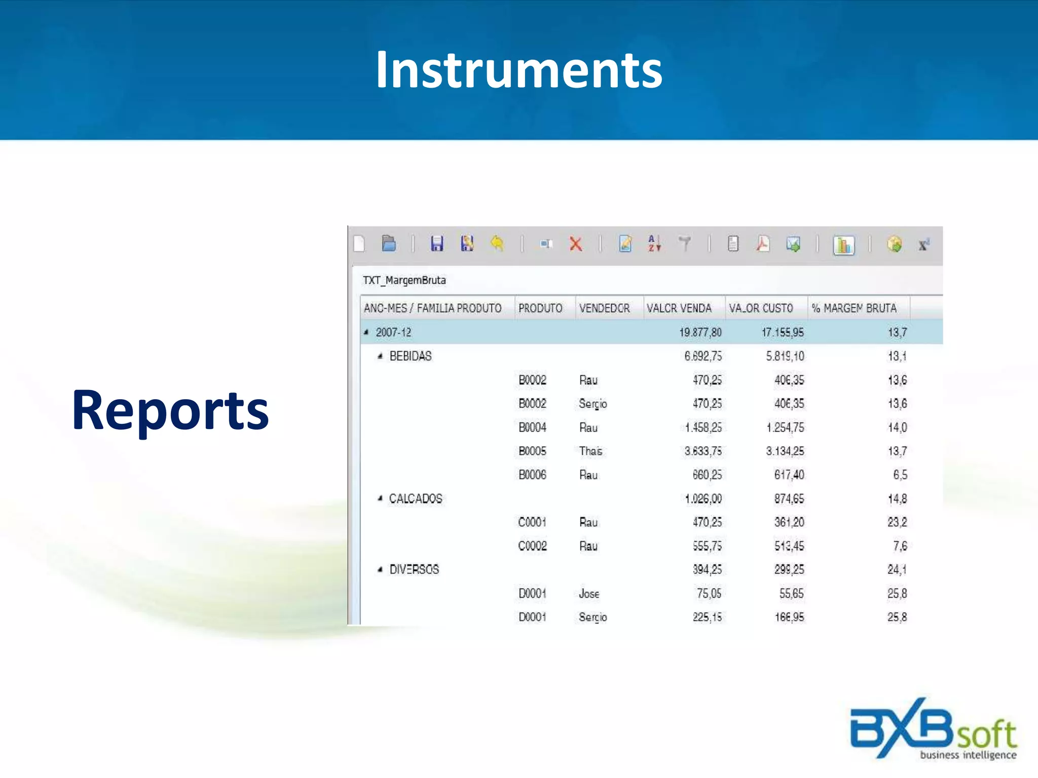 Instruments
Reports
 