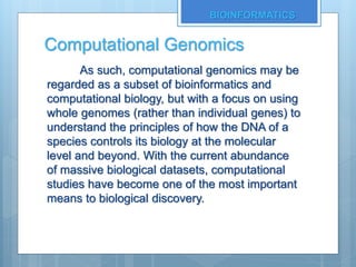 Computational Genomics - Bioinformatics - IK | PPT