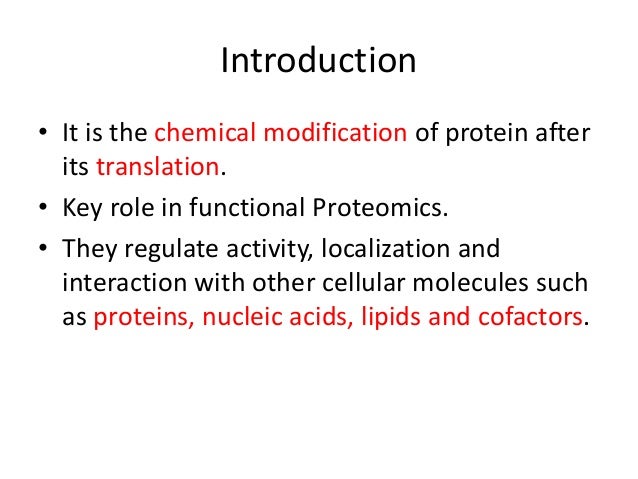 post translational modifications of protein