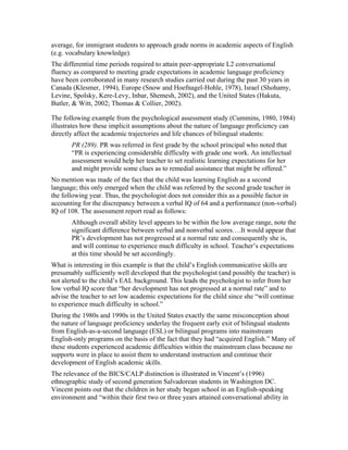 Bics and calp empirical and theoretical status of the distinction | PDF