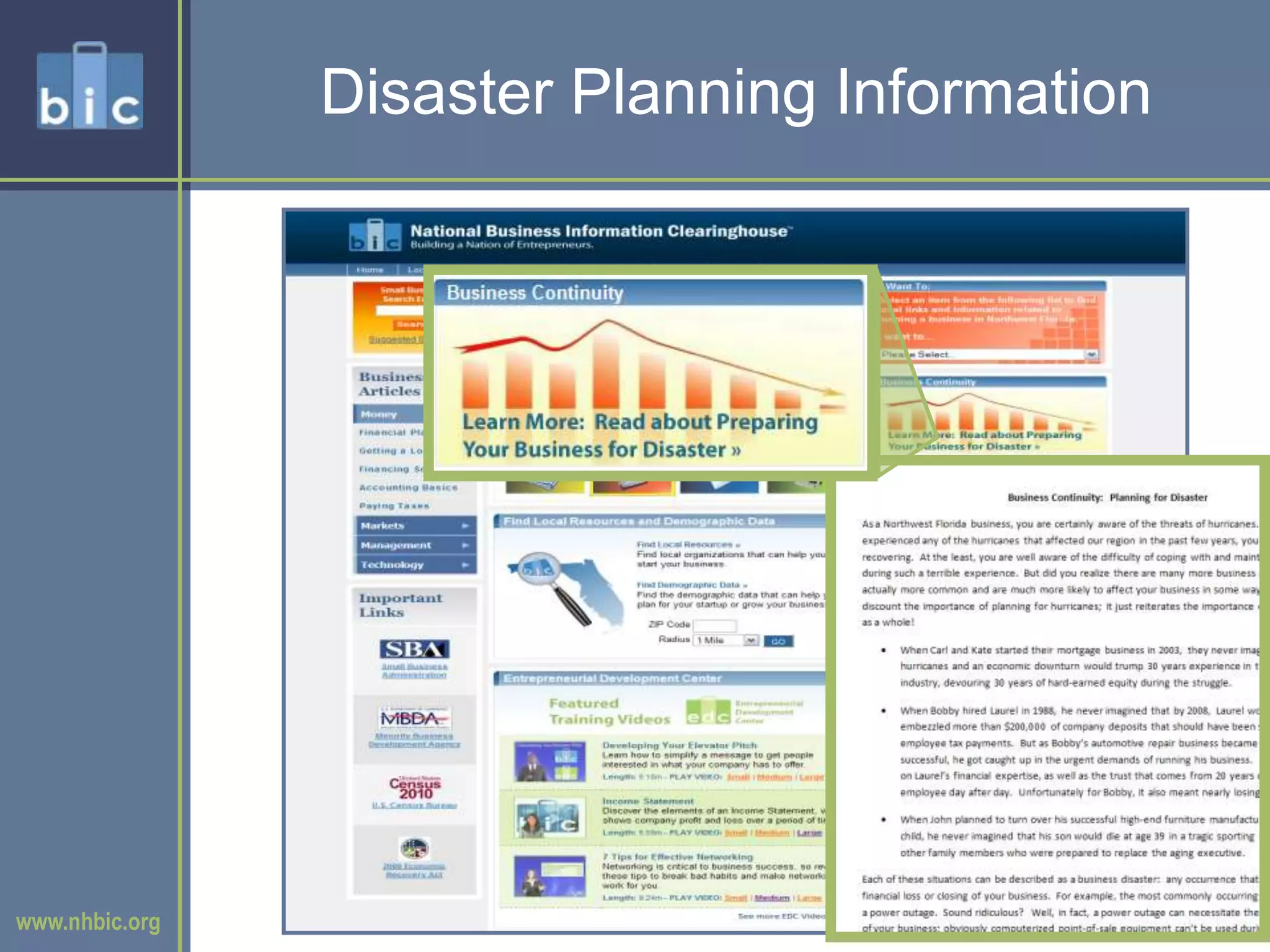 Disaster Planning Information