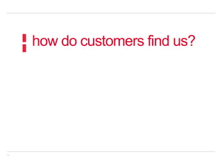 10
how do customers find us?
 