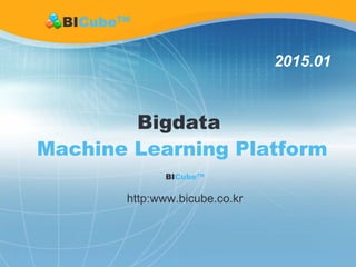 2015.01
Bigdata
Machine Learning Platform
BICubeTM
BICubeTM
http:www.bicube.co.kr
 