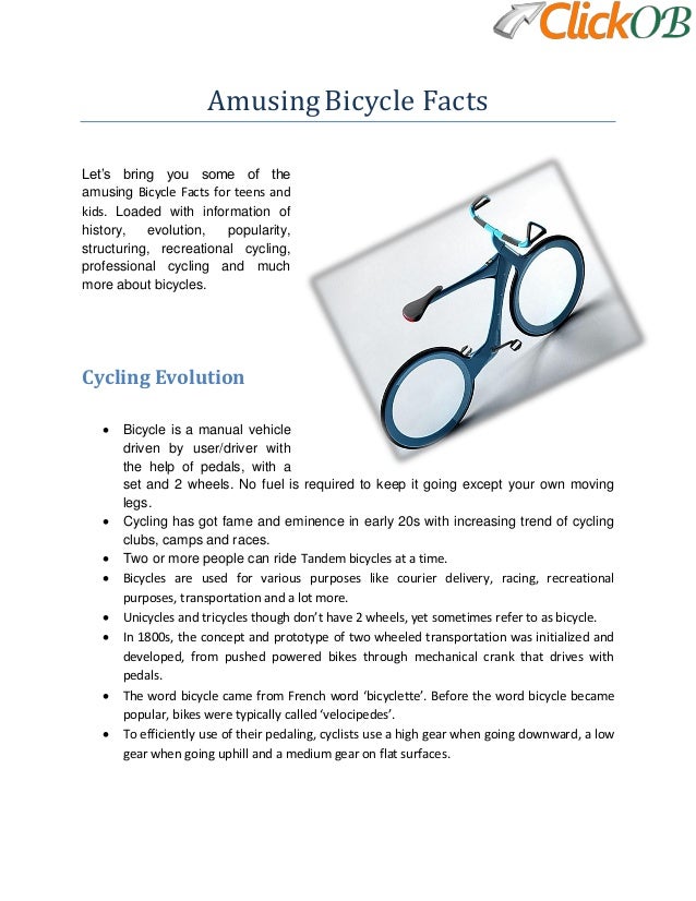 Amusing and Interesting Bicycle facts