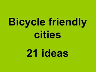 bicycle friendly cities