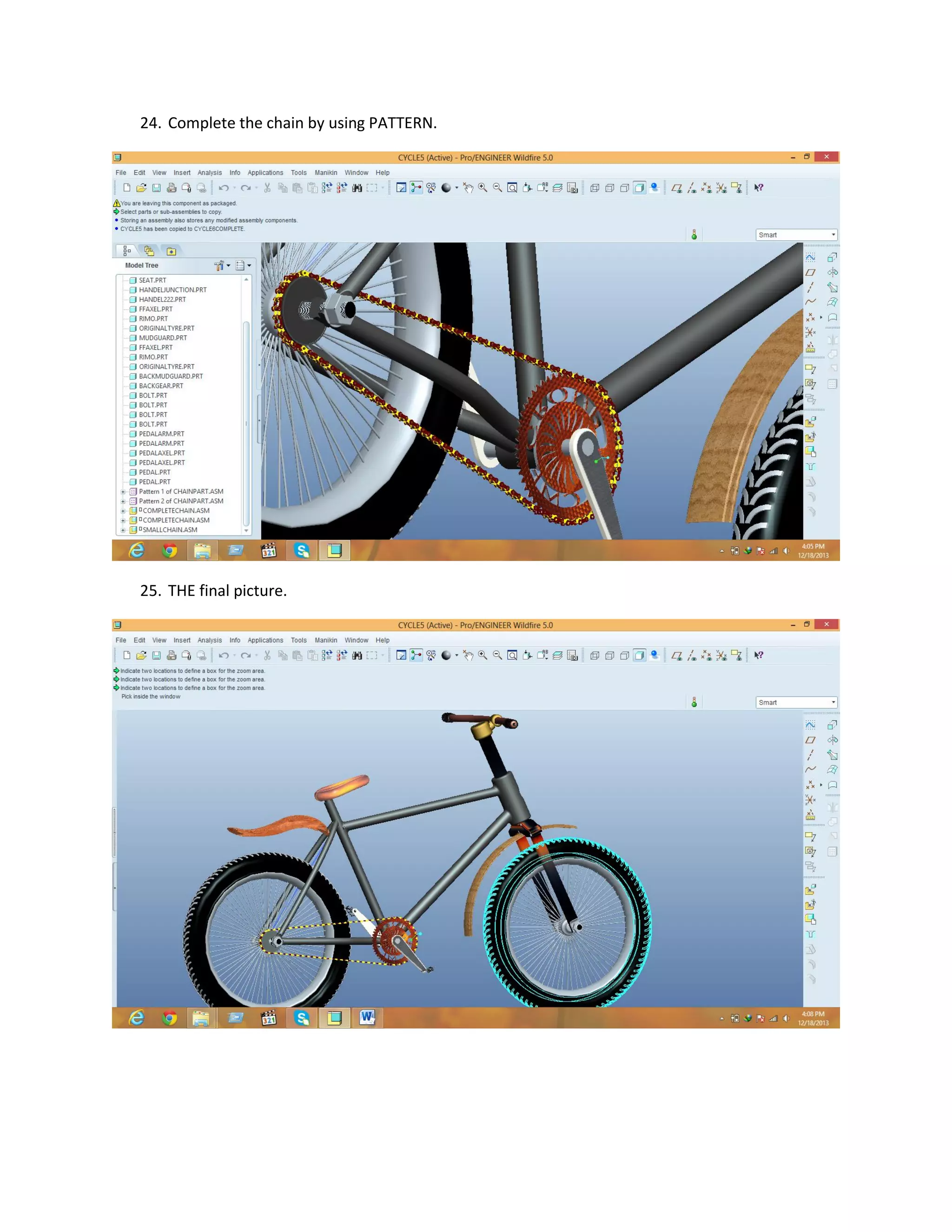 24. Complete the chain by using PATTERN.
25. THE final picture.
 