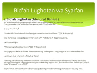 Pengertian Bid'ah hasanah dan sayyi'ah (mengenal dalil umum dan dalil ...