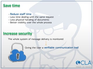 12
Save time
Increase security
 