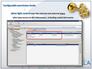 8
over the internal and external Users
who have access to the information, including sealed bid events
 