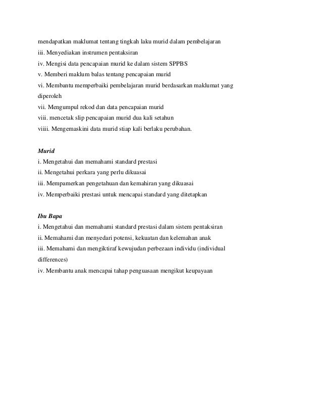 Bidang tugas JK PBS sekolah