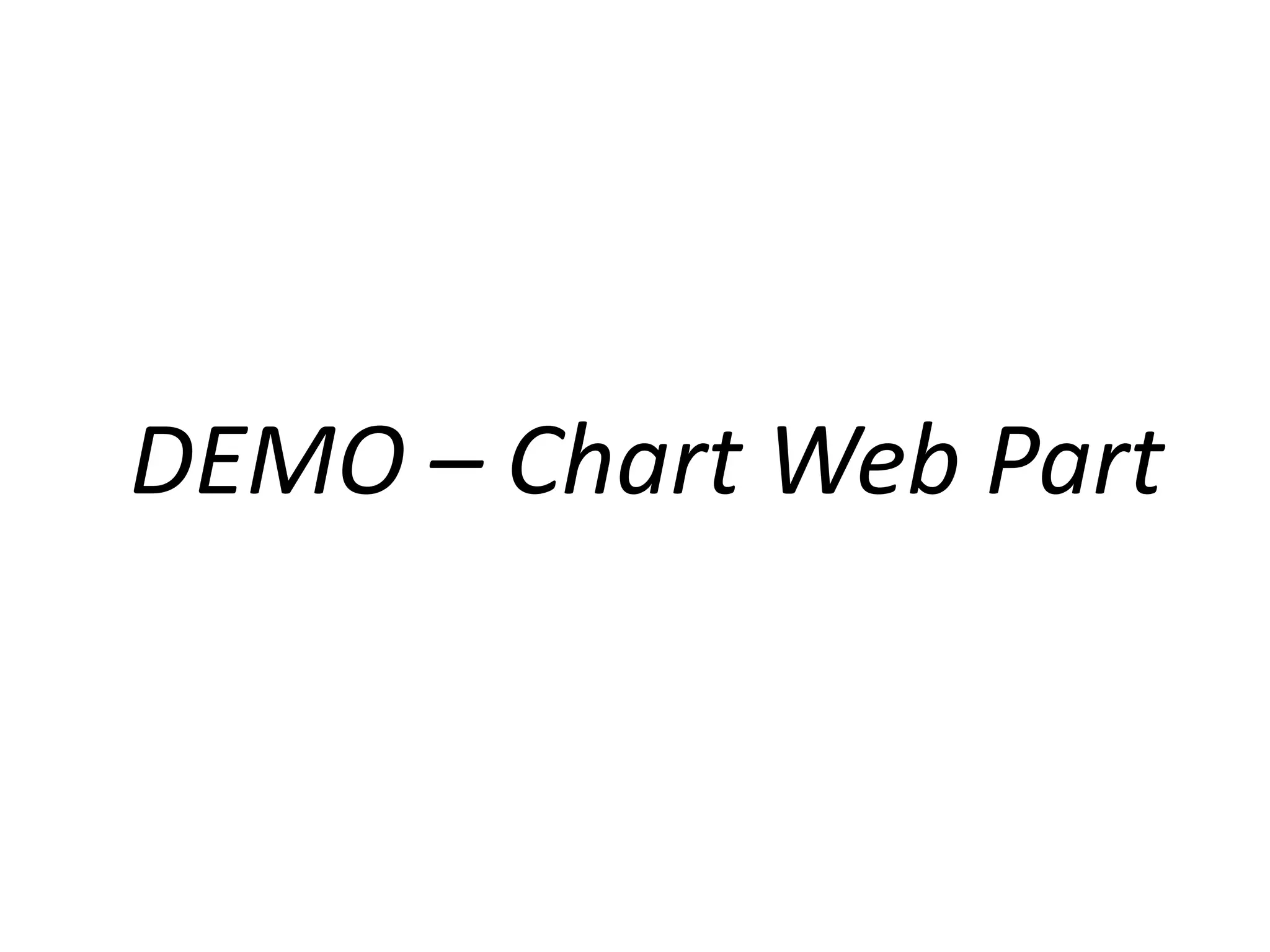 DEMO – Chart Web Part
 