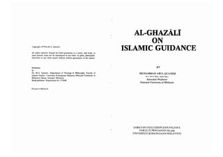 Bidayah al Hidayah (al Ghazali on Islamic Guidance)