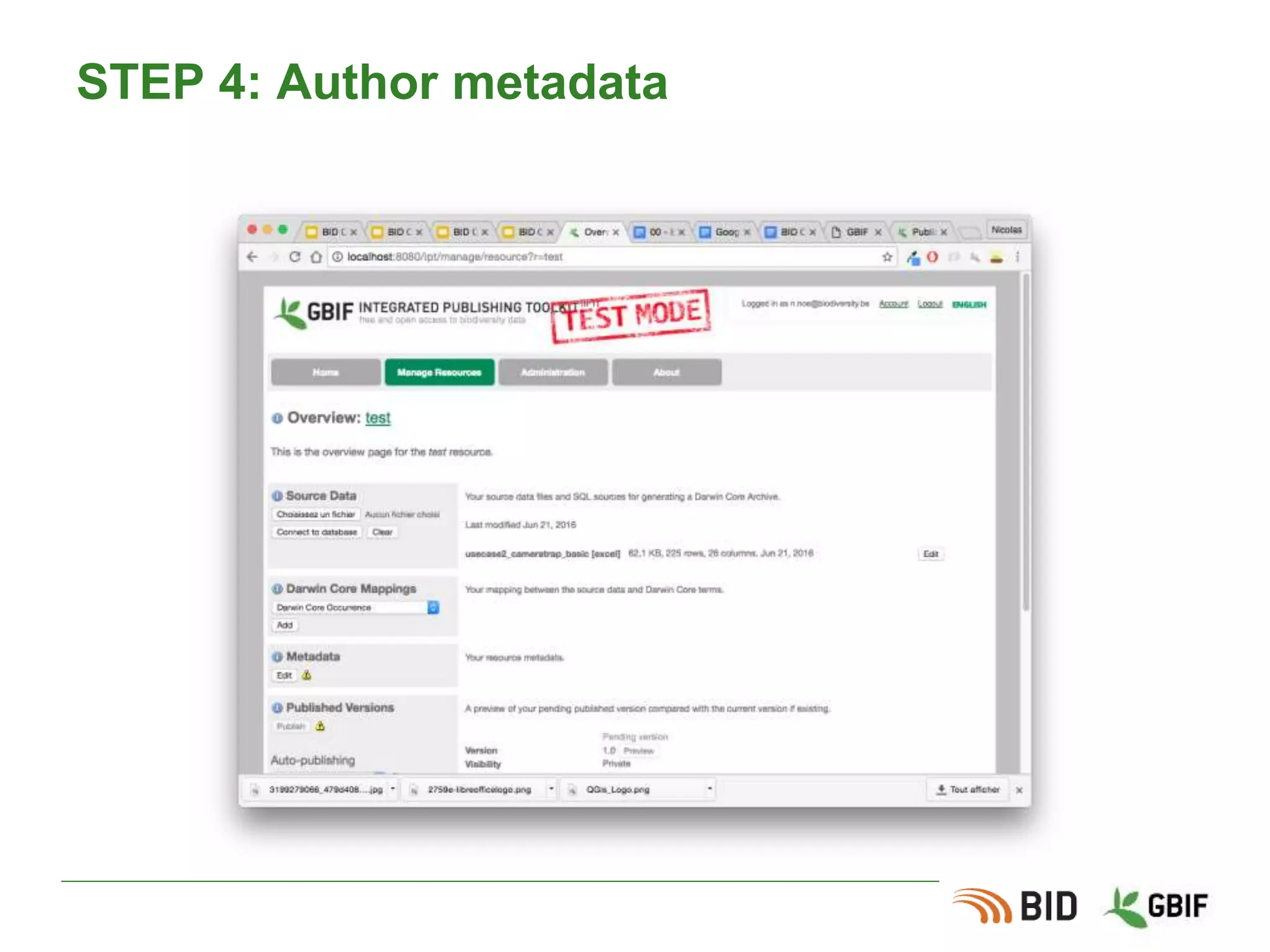 STEP 4: Author metadata
 