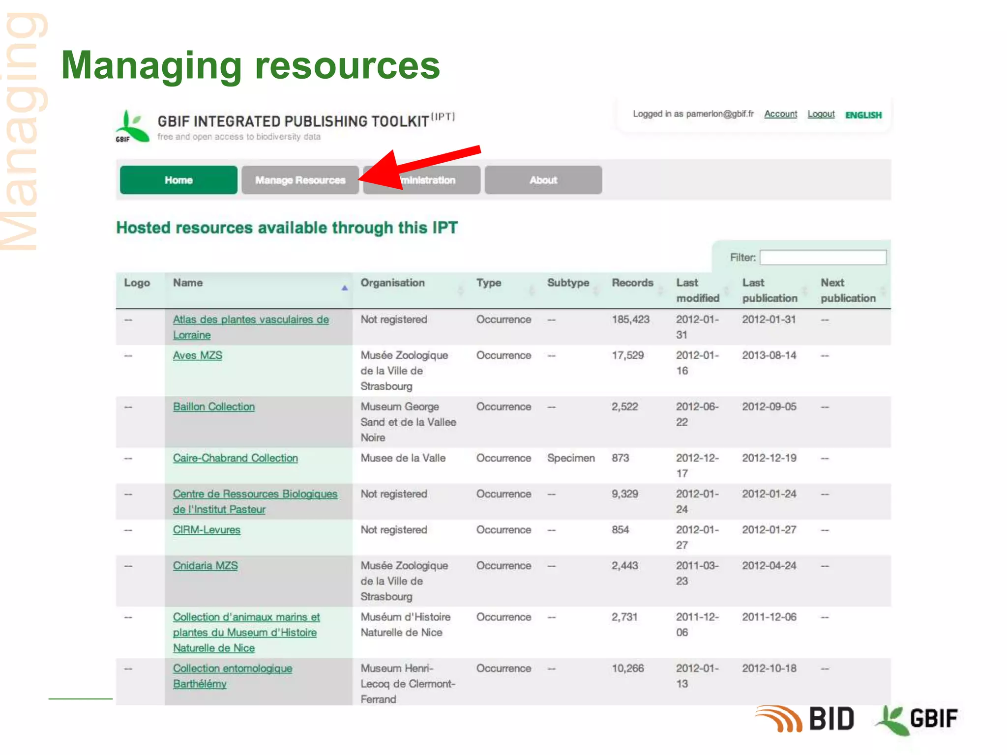 Managing resources
Managing
 