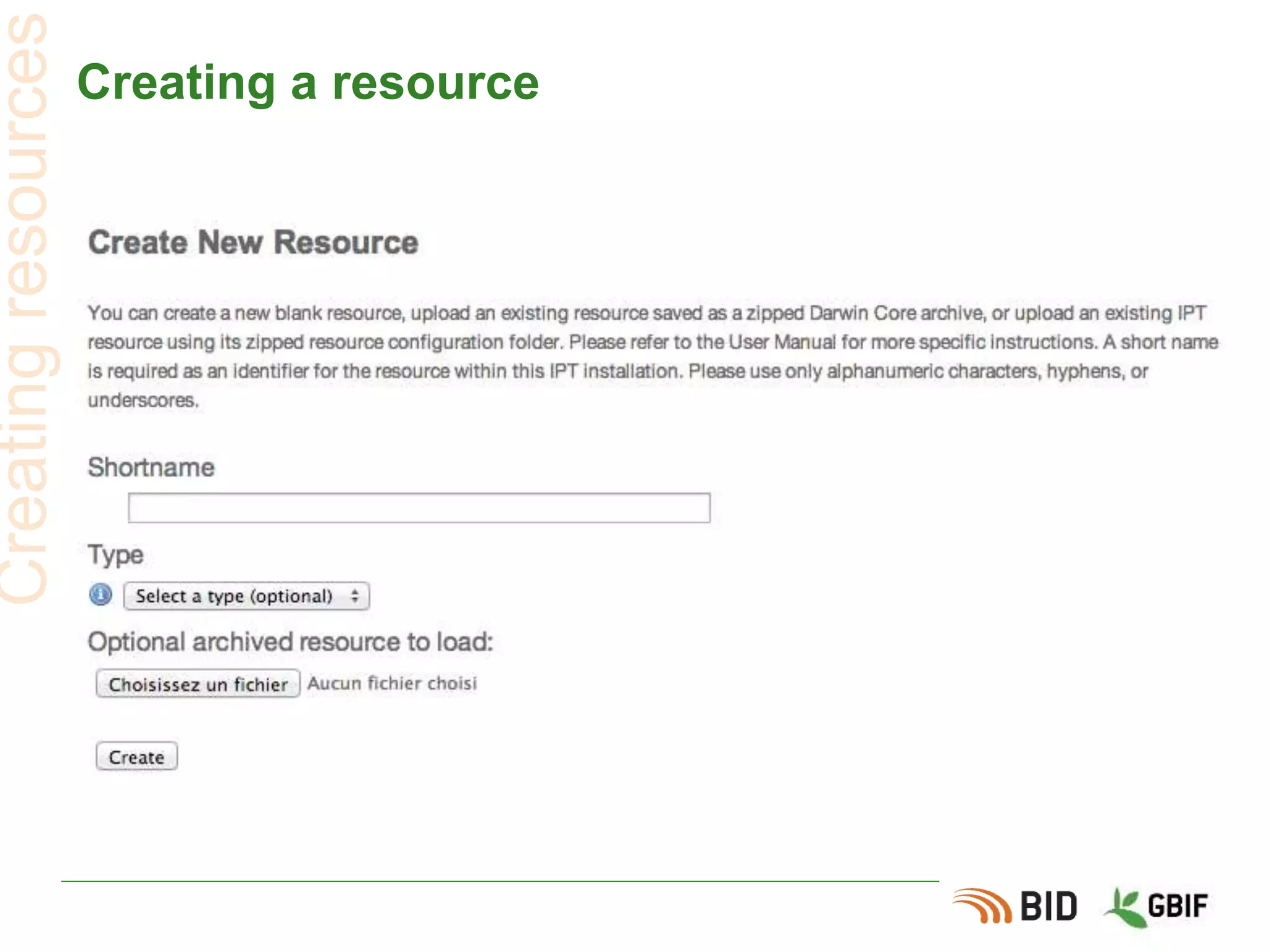 Creating a resource
Creatingresources
 