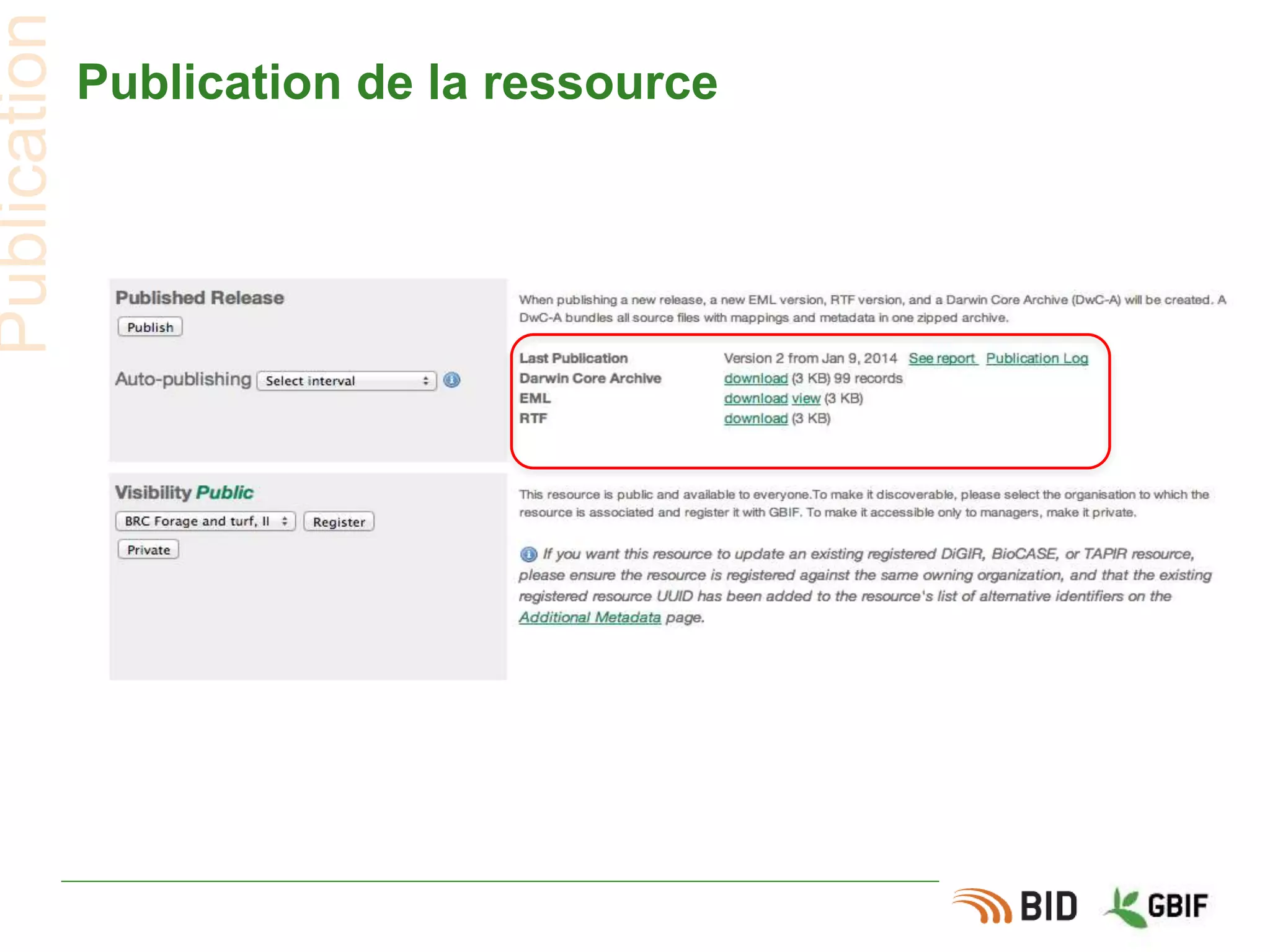 Publication de la ressource
Publication
 