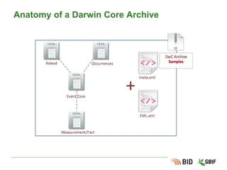 Core and extensions: concepts
Implications of this relationship:
Each entry in the core file is linked to zero, one or
several rows in an extension file.
Each row in an extension file reference one and only
one core Row.
 