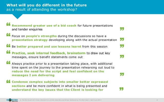 bid coach post workshop survey results aug 2014 workshop survey