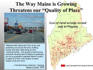 Loss of rural acreage second only to Virginia The Way Maine is Growing Threatens our “Quality of Place” 