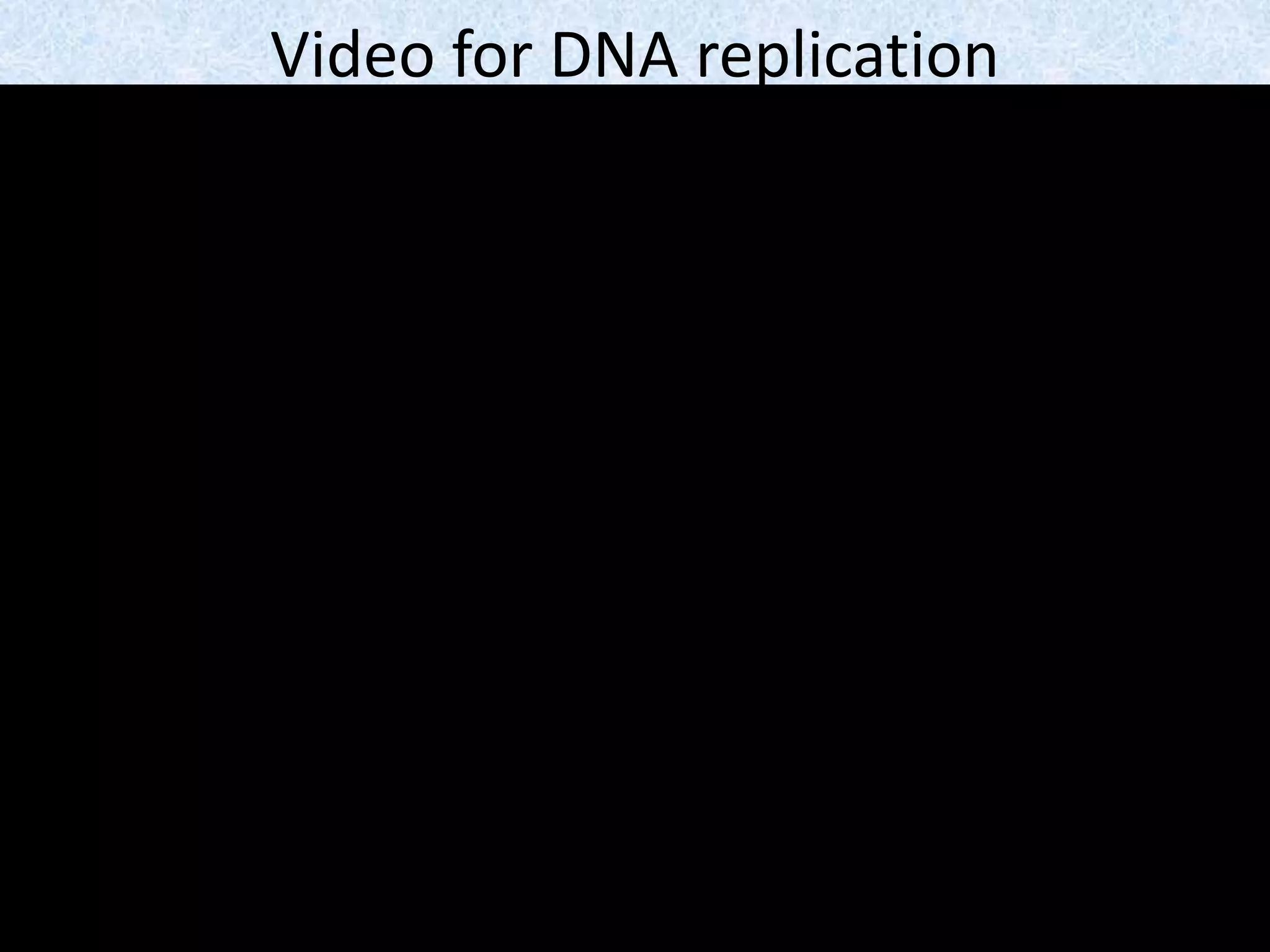 Video for DNA replication
 