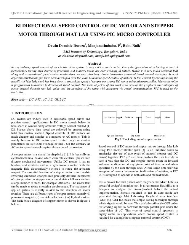 Bi directional speed control of dc motor and stepper motor through ma…
