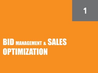 1
BID MANAGEMENT & SALES
OPTIMIZATION
 