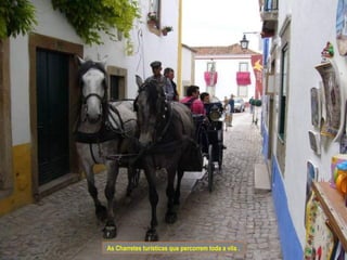 As Charretes turísticas que percorrem toda a vila .
 