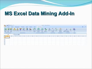 MS Excel Data Mining Add-In 