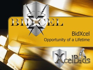 BidXcel
Opportunity of a Lifetime
 