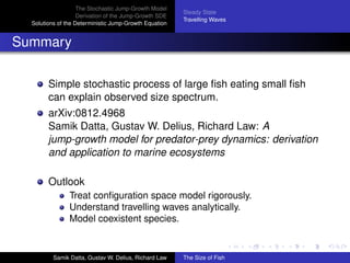 A stochastic Model for the Size Spectrum in a Marine Ecosystem | PDF