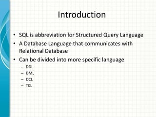 IM02: Database Language | PPT