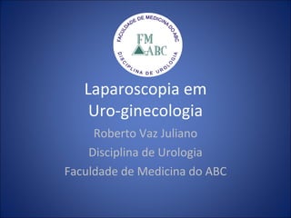 Laparoscopia em Uro-ginecologia Roberto Vaz Juliano Disciplina de Urologia Faculdade de Medicina do ABC 
