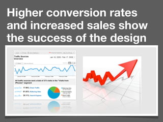 Higher conversion rates
and increased sales show
the success of the design
 