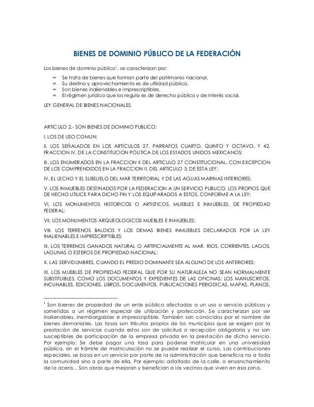 Bienes De Dominio Publico De La Federacion