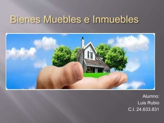 Bienes Muebles e Inmuebles 
Alumno: 
Luis Rubio 
C.I. 24.633.831 
 