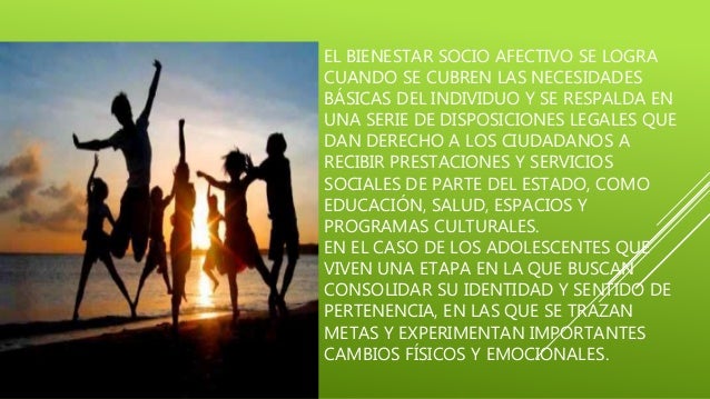 Bienestar socioafectivo en los adolescentes